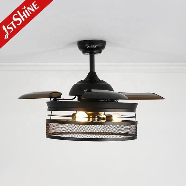 Controle de parede 42 polegadas Cores pretas PC As lâminas Dimmable Ventilador de teto invisível com luz LED