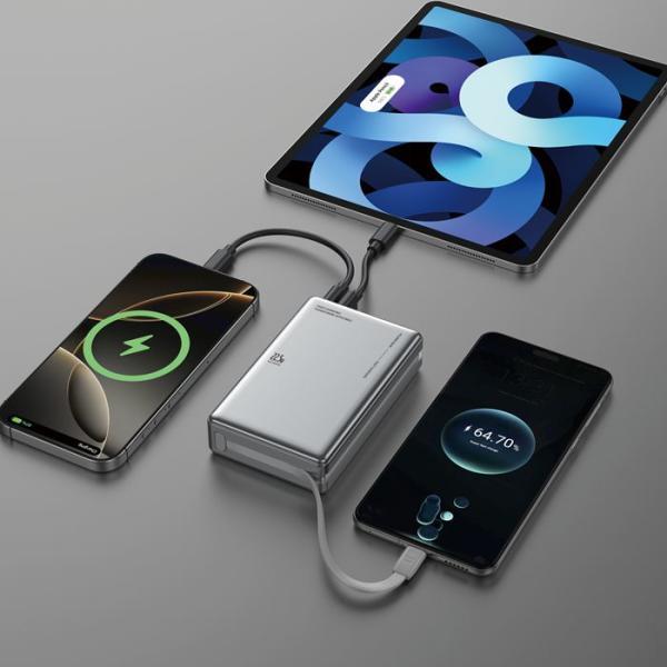 PD22.5W Wireless Power Bank 20000mAh Metal Portable Charger OEM / ODM Approved