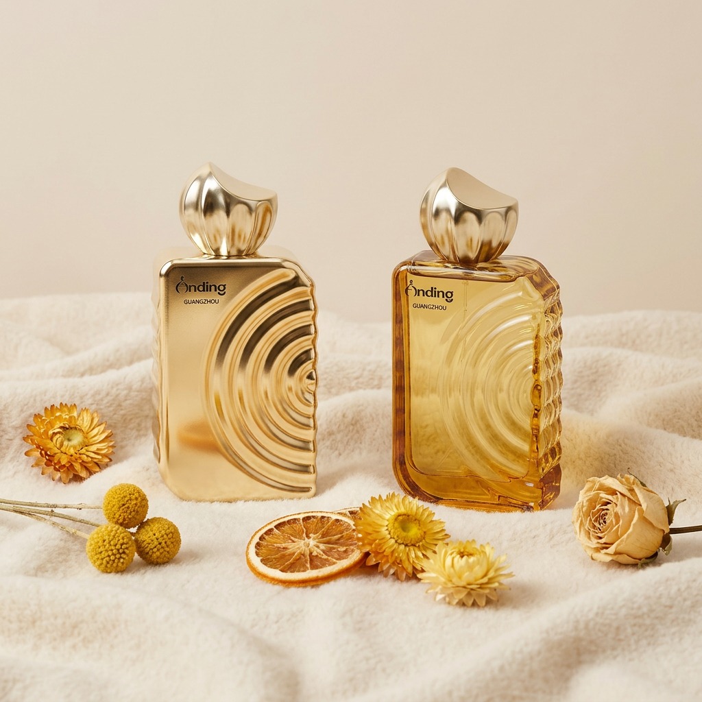 100ml Glass Perfume Bottles Unique Disc Cap Spray Rectangle Empty Wavy Crimp Neck