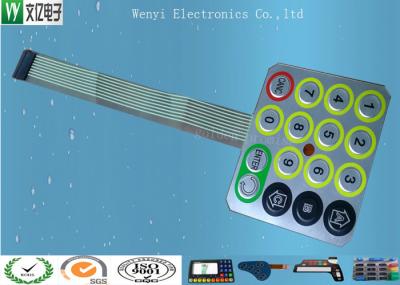 Wire Drawing Treatment Metal Dome Membrane Switch Mirror Effect Silver PC Overlay