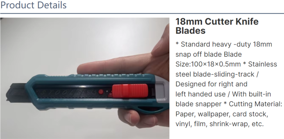 Retractable Cutting Snap Off Utility Knife Blade Replacement SK5 Steel