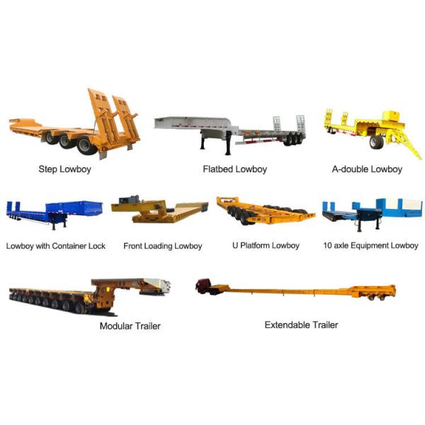 South Africa 3 Axles 60t Low Bed Trailer with Hydraulic and Grade Heavy Duty 80ton