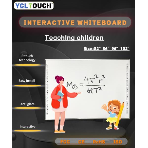 IR Finger Touch Interactive Whiteboard 86inch For Smart Classroom