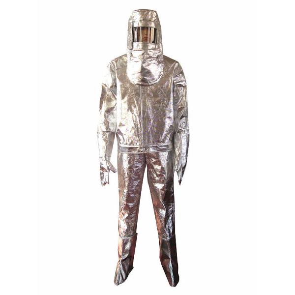2800G Firefighter Protective Suit Acrylic Fibre Aluminium Finish Acid Resistant