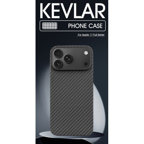 2025 New Arrival 1500D Aramid Carbon Fiber Mobile Cover for iPhone 17 Pro Max