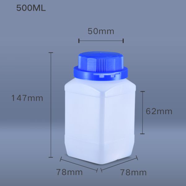 Custom 250ml 500ml 1L Wide Neck Plastic HDPE Bottles with Inner Lid Bottles for Chemical Powder Storage & Transportation