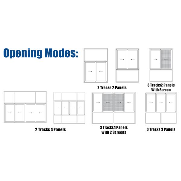New Popular New Design High Quality Movable Screen Panels Slim Frame Sliding windows