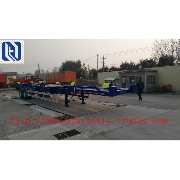 Sino Truk Double Containers Semi Trailer Trucks , Red Diesel Truck Trailer