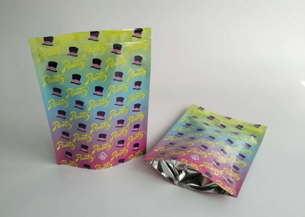 Runtz Mylar Aluminum Foil Stand Up Pouch , Plastic Zipper Pouch Gravure Printing