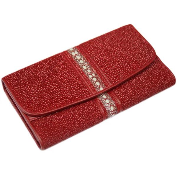Unisex Style Authentic Stingray Skin Women Long Wallet Lady Card Holders Genuine Leather Female Large Clutch Purse