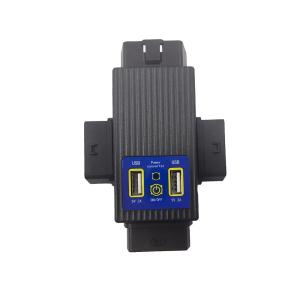 Conversor de poder OBD2 um minuto três aos portos de fonte do carro 2USB
