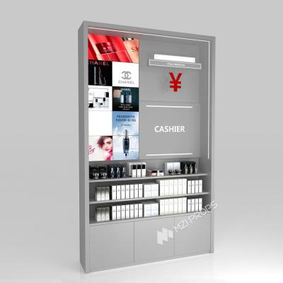 GDR09-YB03 Retail Display Counter With 80mm Soft Film Light Box And Acrylic Spliced Box For Mall Booths