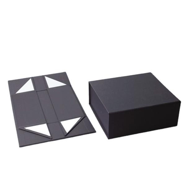 Sustainable Magnetic Folding Gift Box Black Paper Foldable Box Cardboard Flat Pack