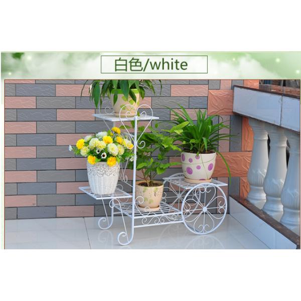 Indoor Wrought Iron 1.62kg Rolling Cart Plant Stand