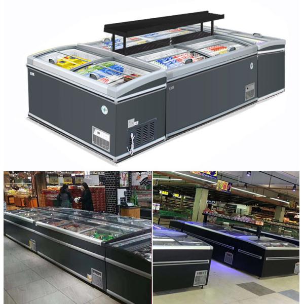 Plug In Supermarket Island Freezer Commercial Display Chest Freezer Supermarket Deep Freezer