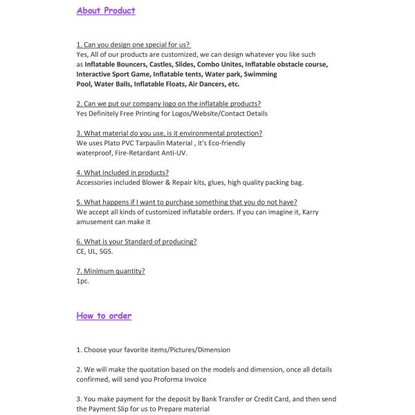 EN71/EN14960/CE Certified Inflatable Kid Water Slide Play Center for Outdoor