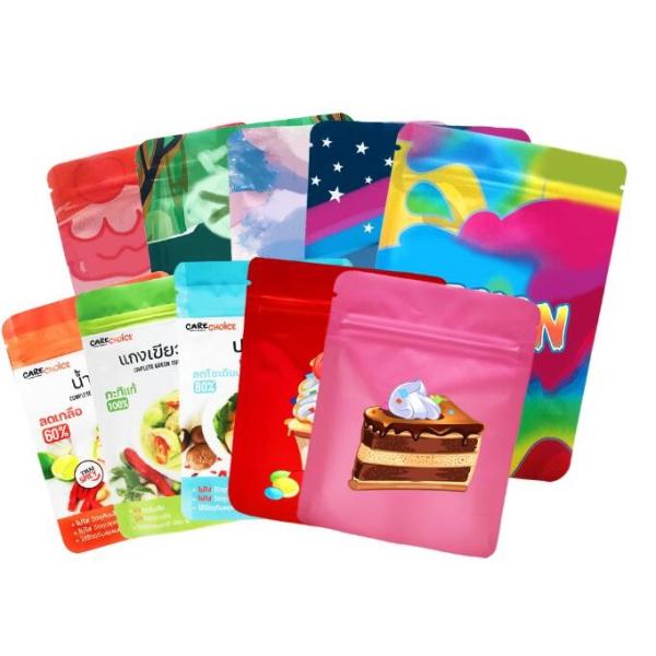 Customized Printing Heat Seal 3 Side Aluminum Foil pouches Tea Sachets Coffee Zip Bags