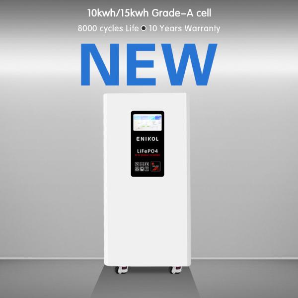 15KW Wall Mounted Floor Standing Home Energy Storage Battery Bank 300AH 51.2V With Wheels