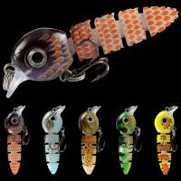 5 Cores 5.5CM/3.9g Minnow Blood Worm Lures Full Swimming Layer Trout Lures Multi Jointed Lure de pesca
