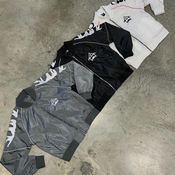 Full Length Cropped Zip Tracksuit Stacked Flare Baggy Sweatpants 2 Piece Tracksuits