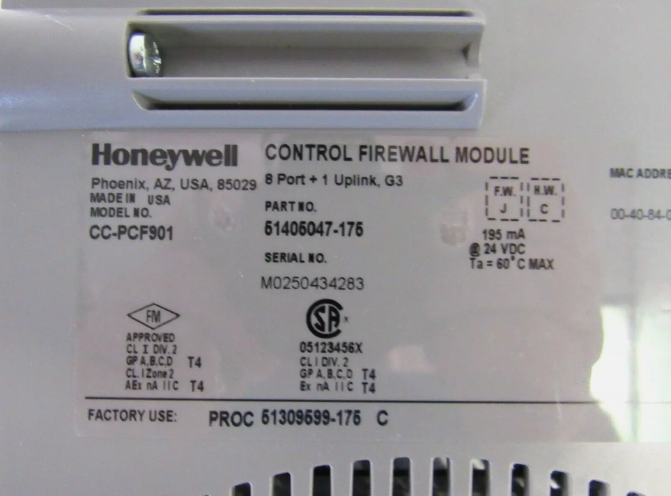 CC-PCF901 51405047-176 Honeywell 9 Port FTE Control Firewall Module (Модуль управления защитой от FTE)