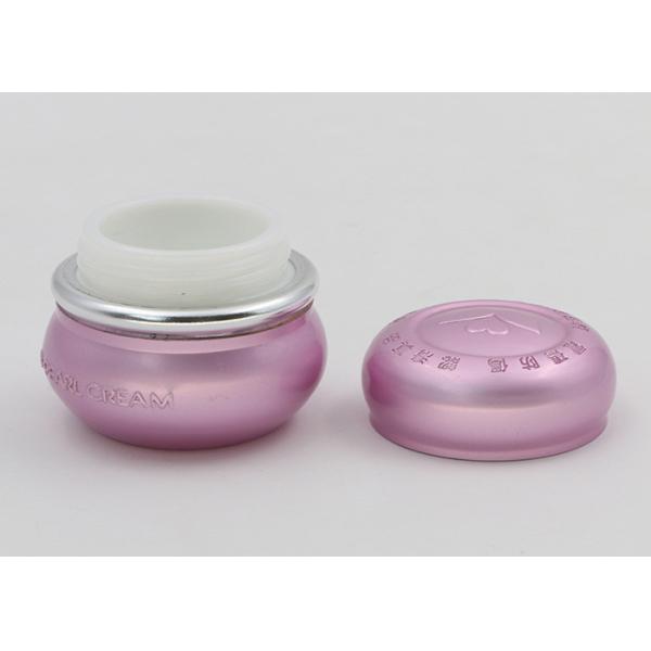 Recipientes pequenos recarregávéis com as tampas para o logotipo gravado rosa dos cosméticos