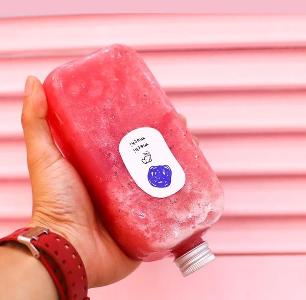 Modern Clear Custom Plastic Juice Bottle With Handle For Cold Drink Bubble Tea