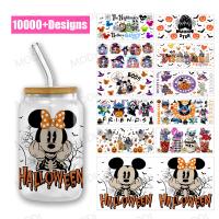 Mickey Design Halloween UV DTF Cup Wrap para transferências de tumblers de vidro