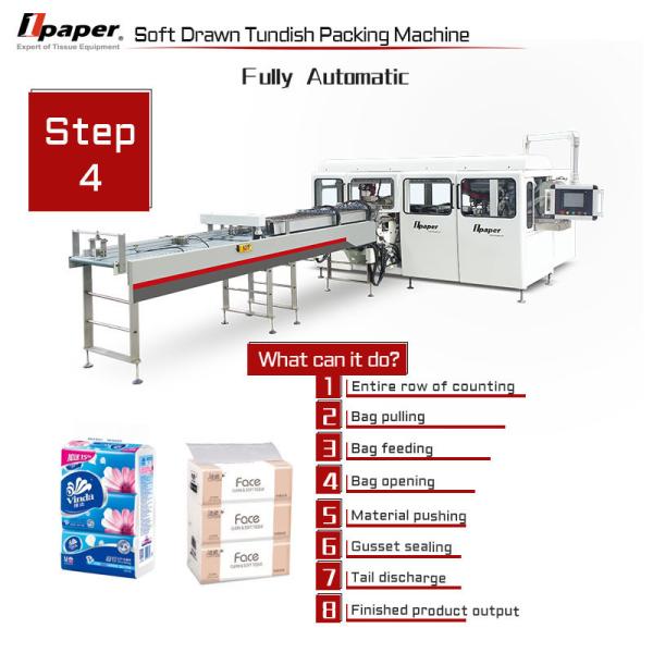 High Speed V Fold Facial Napkin Making Machine with 150 Bags/min Paper Production Line