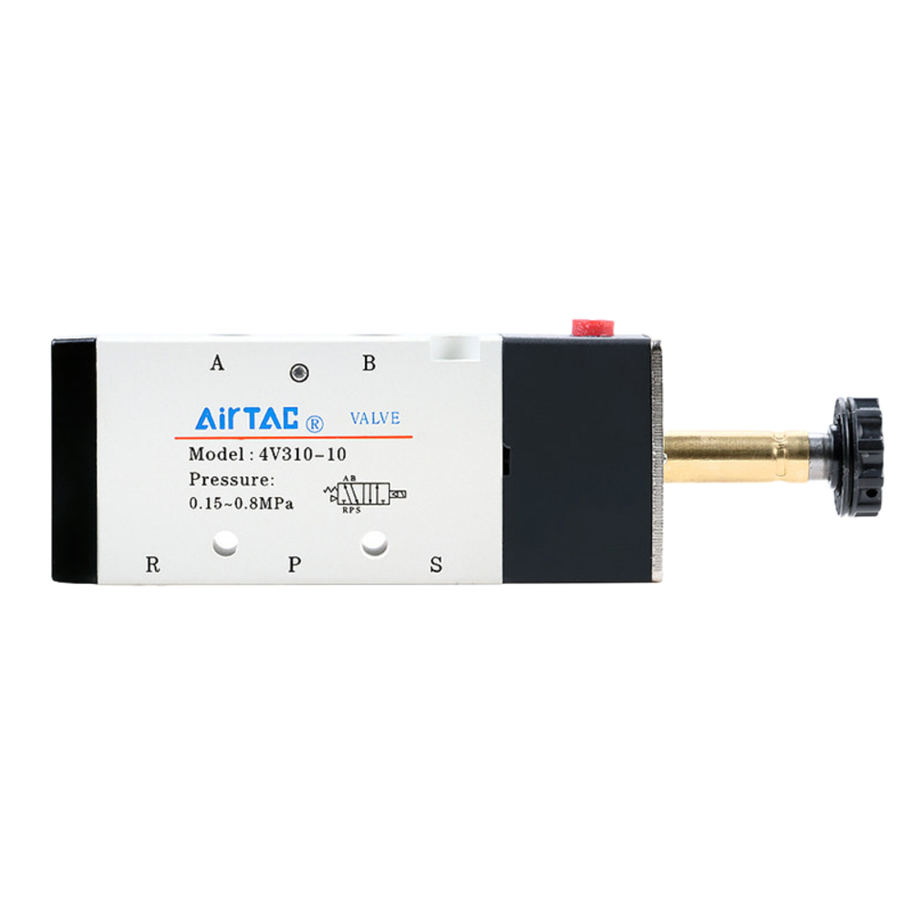 Manual Override Equipped 4V210-08 Solenoid Valve G1/4 Port 0.89 Cv for Robotic Motion Control and Fixture Actuation by AirTAC