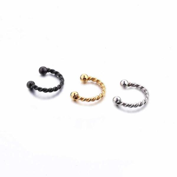 Surgical Steel Twist Eyebrow/ Nose/Ear/ Lip Ring,BCR Body Piercing Earring tragus ring