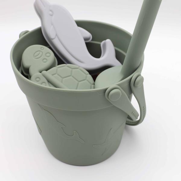 Silicone Educational Toys Bucket Molds Set Kids Beach Silicone Sand Toys