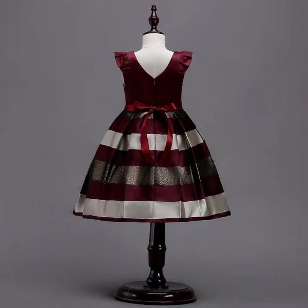 Children'S Dress Clothing Summer Flying Sleeve Striped Girls' Dresses 2-12
