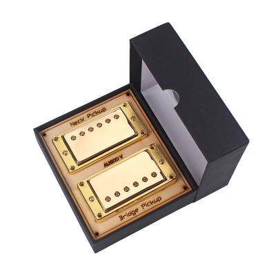Mini Humbucker Pickup Double Coil Chrome Gold N14k/B15.2k Para Lp Guitarras Elétricas PVC de 5 condutores