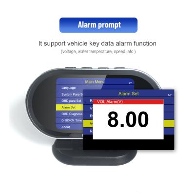 scanner des véhicules à moteur KONNWEI KW206 de moteur de HUD Head Up Display Smart de tachymètre de 2in1 OBD2
