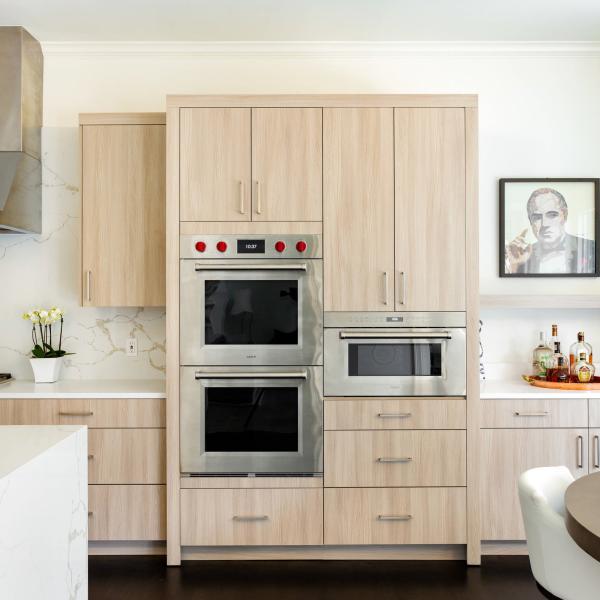 Wood Ash Melamine Finish Functional Kitchen Cabinet Set With Pantry