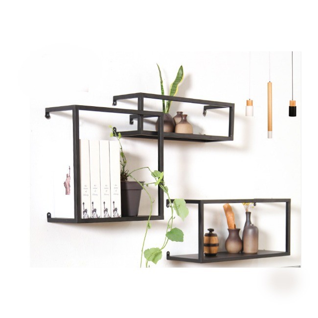 Home Decoration Iron Material Wall Mounter with Secret Combination and Storage Shelf