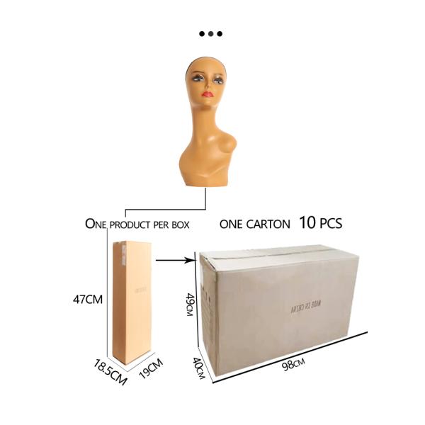 Standing Wig Training Mannequin Head 1.66kg Exquisite Makeup