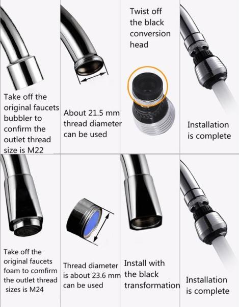 Tap Aerator Faucet Accessory , Shower Head Swivel Adapter For Water Saving Spa