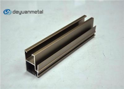Champagne Anodized Aluminium Shopfront Profiles , Aluminum Extrusions Stock Shapes