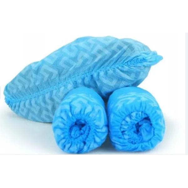 Dust Proof Disposable Shoe Cover Non Woven Anti Skid Blue Color