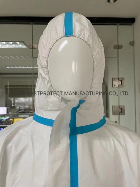 Seam Serged 4 or 5-Thread Over-Locked Disposable Microporous Coverall Isolation Gown