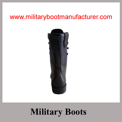 Wholesale China Made Black Split Leather Police Combat DMS Boot with Size Zipper