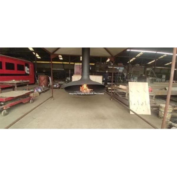 Indoor Decorative Modern Black Ceiling Mounted Suspended Hanging Fireplace