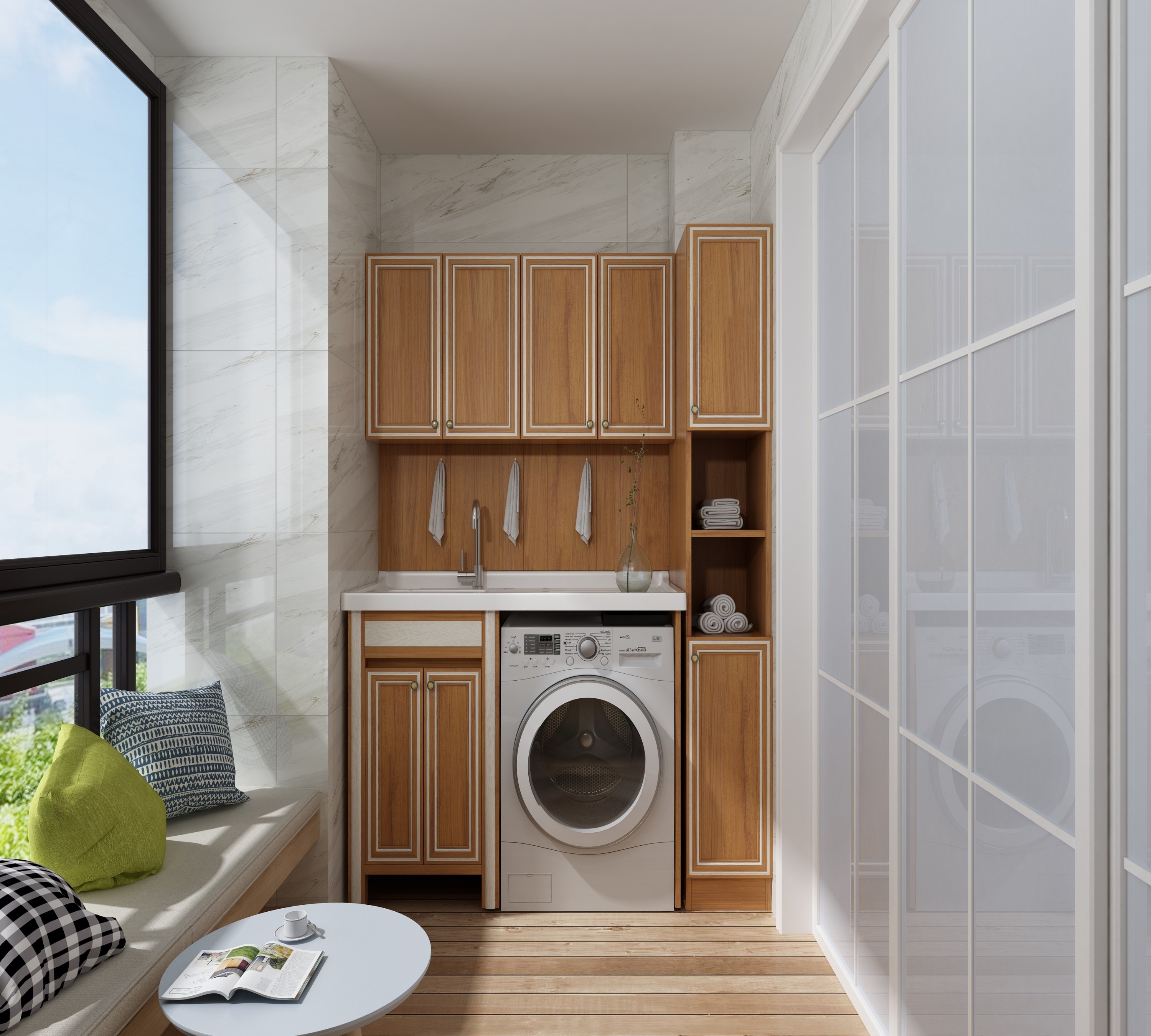 Modern Style High End Stainless Steel Laundry Room Cabinet with Plywood Door Material