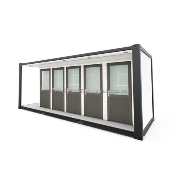 Baño exterior Contenedor de envío modificado estilo 20ft o 40ft Hecho de acero y panel de sándwich con ventanas de aleación de aluminio