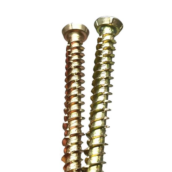 TOBO High Quality Flat Head Concrete Screw Torx Drive Yellow  Zinc Plated