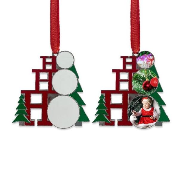 Décorations de Noël en métal sublimé en blanc