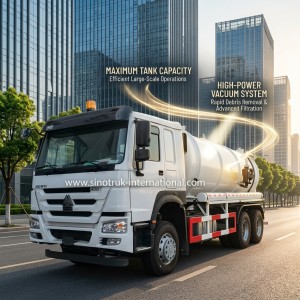 Vacuum Pump Sewage Suction Truck Septic Tank Cleaning Truck 18CBM LHD 336HP