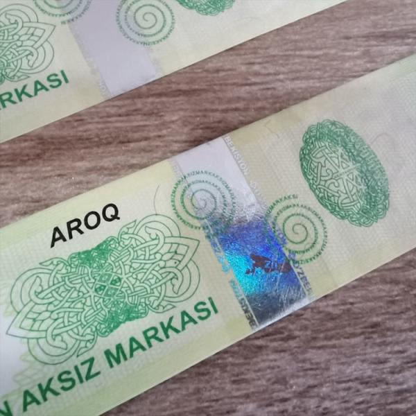 Droit de timbre d'impôts de la Mozambique bronzant le label fluorescent d'impression d'autocollant